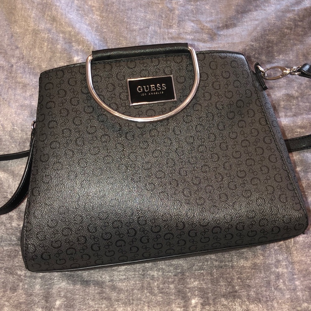Black Guess logo purse